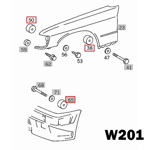 W201 AMG Spacer kit